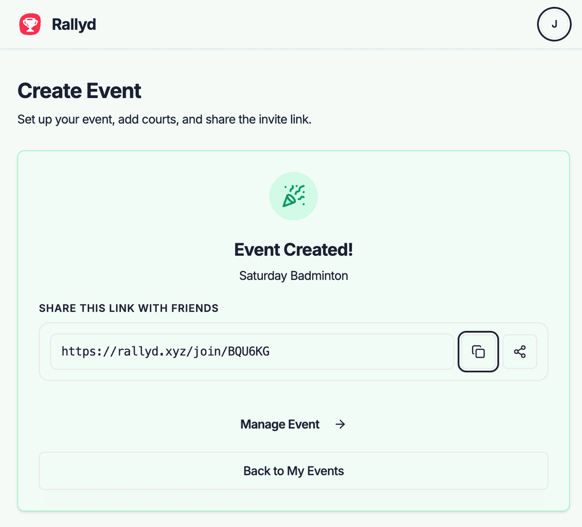 Create an Event